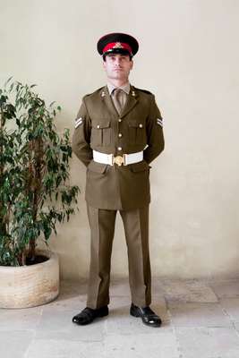 Guard inside the Auberge de Castille