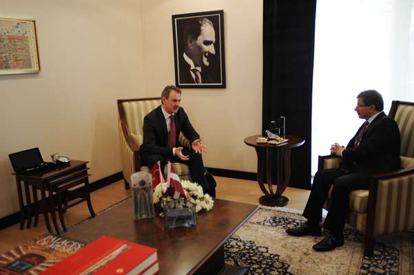 In discussion with the Latvian minister of foreign affairs