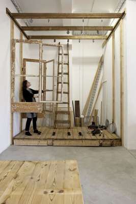 Artist Yael Toren in her studio