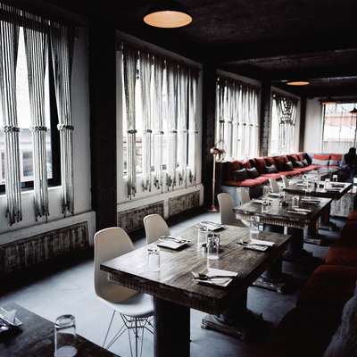 Dining tables at The Factory, Kathmandu’s newest restaurant and bar 