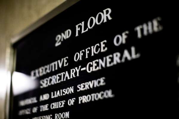 Sign in the UN’s New York headquarters 