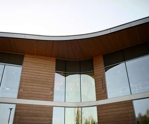 The school is curved to maximise natural light