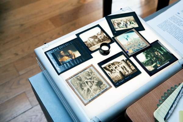 ‘Magic lantern’ slides used for their book ‘Memories of a Lost World’