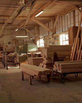 Wood planks in the mill