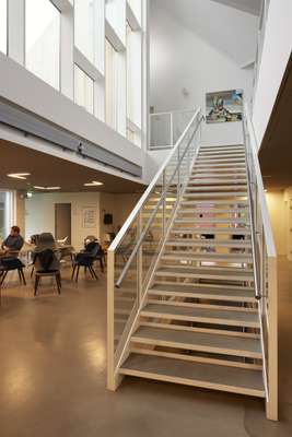 Stairway to first floor in the reception area