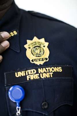 Officer from UN Fire Unit 