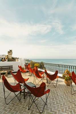 Terrace at the Nord Pinus with views over the Strait of Gibraltar