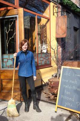 Clean sweep: Denise Carbonell outside Metal and Thread