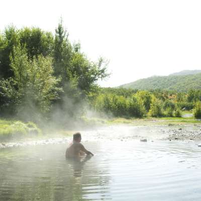 Enjoying the thermal bath at Malki