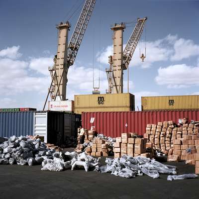 Containers at DP World Sokhna being searched by customs officials