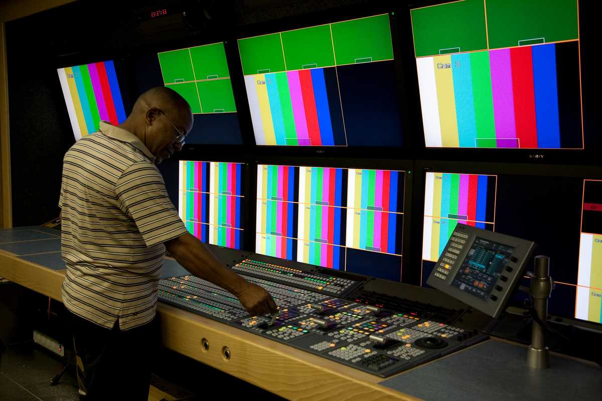 A technician in SABC’s new High Definition Outside Broadcast truck