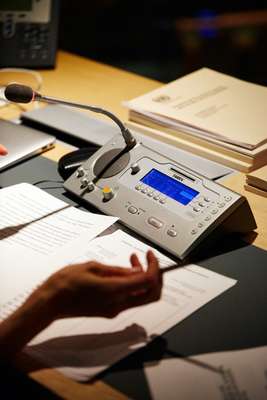 Taiden equipment used by UN interpreters in New York