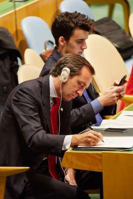Italian delegates in the UN General Assembly Hall