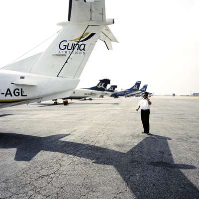 Domestic route planes at the airport