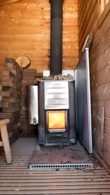 The right way to heat a sauna is with wood