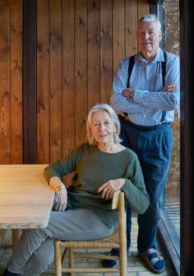 Homeowners Monika and Ole Paustian in the winter room