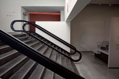 Stairs leading to the lower gallery 