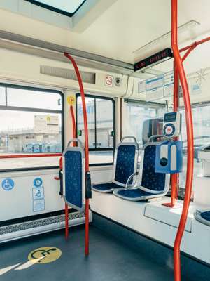 Interior of EMT Gulliver bus