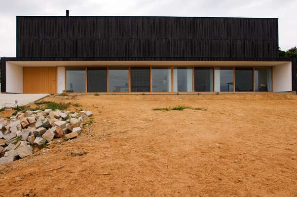 Sliding glass windows instead of a front door