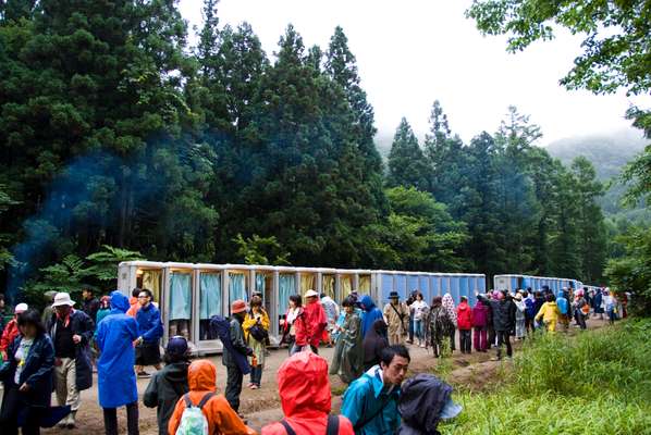 With 400 Portaloos, not even bears shit in the woods at Fuji Rock