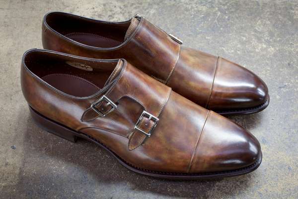 Double monk Carter in calfskin