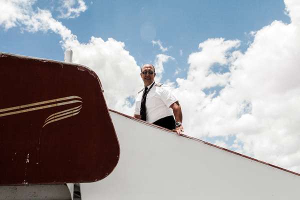Captain Gamero boarding at Hargeisa airport
