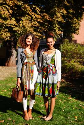 'Trachten' fans Hannah Wetterich (left) and Aisha Ba