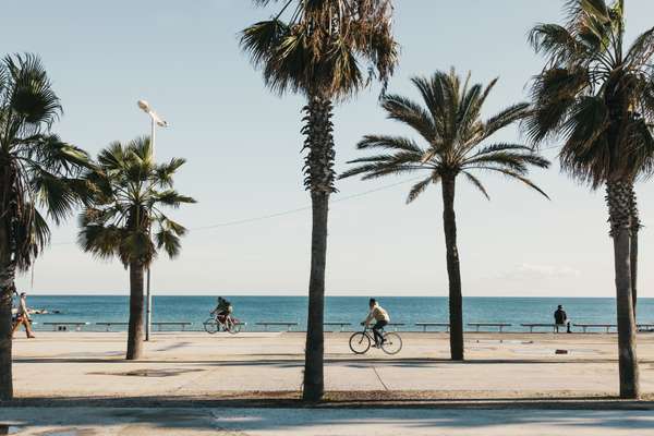 Bogatell Beach boardwalk