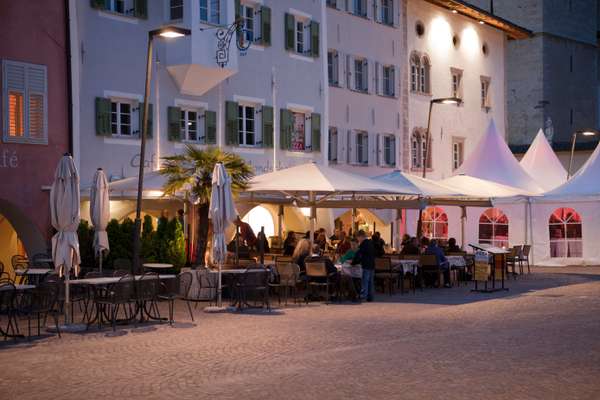 LED street lights in the South Tyrol village of Caldaro 