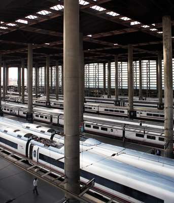 The bullet trains of Madrid’s Atocha station   