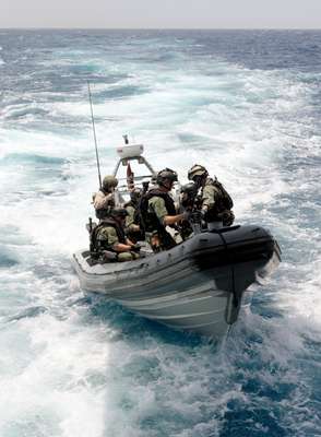 Special forces Frogmen launch Absalon’s rhib