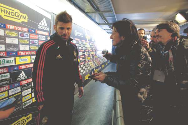 Alessandra Bocci interviews AC Milan midfielder Antonio Nocerino