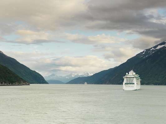 Cruise ships head south down the Lynn Canal