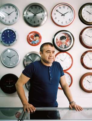 Osman Ulas, head of Ulas factory, which specialises in pins, clocks and various Ataturk accessoriesa