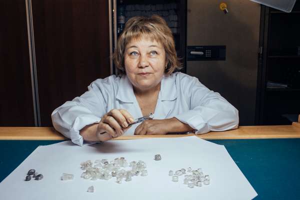 Anna Kirilovna, leading expert at Diamonds Sorting Center in Mirny