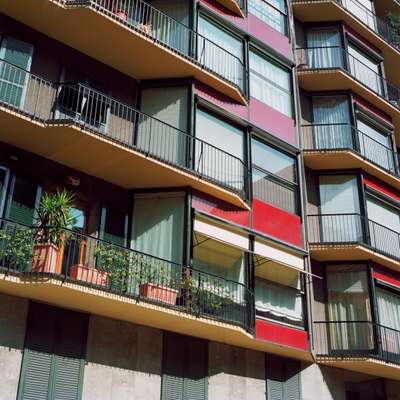 Detail of balconies on Via Vigoni