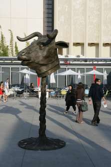 Ai Weiwei’s “Zodiac Project”, installed in the North Piazza at LACMA 