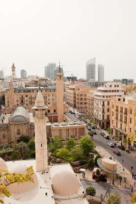 View towards downtown from the roof of Le Gray Hotel