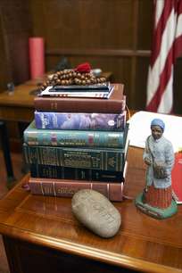 Books on the mayor’s desk