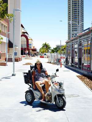 A Southport resident soaks up the sun