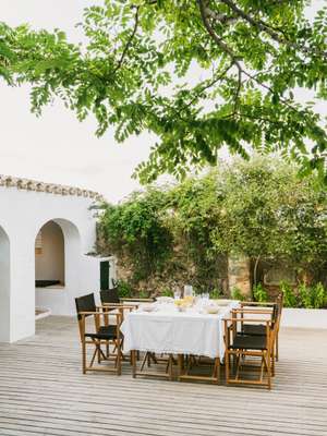 Lunch table is set for a late-afternoon meal