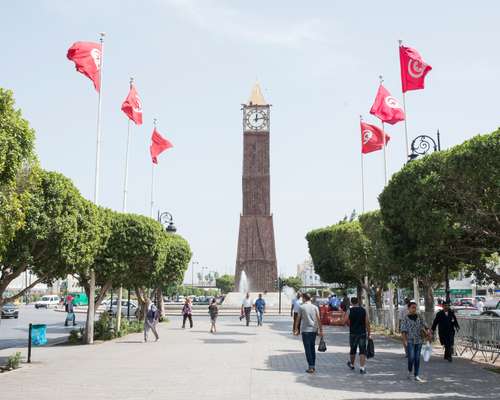 The clock obelisk on Avenue Bourguiba