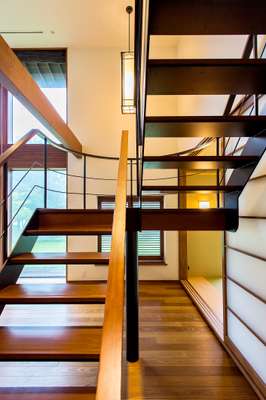 Stairs leading up to bedrooms