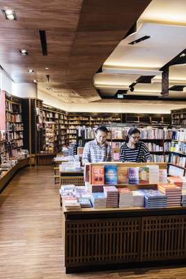 Shoppers in Kinokuniya