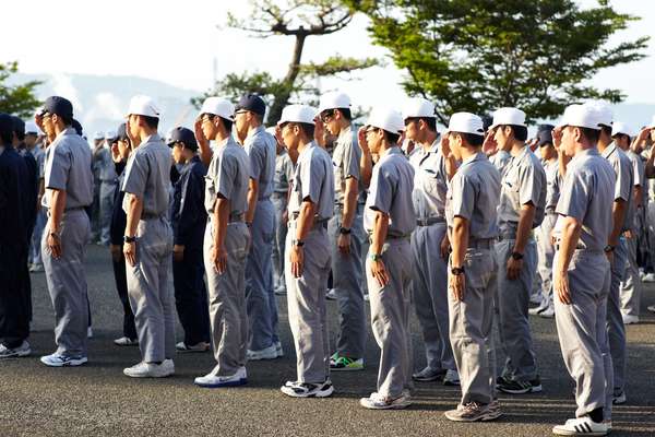 Making a salute after morning exercise