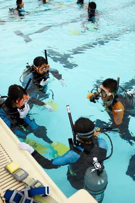 Students receive instruction at the JCG’s academy in Kure