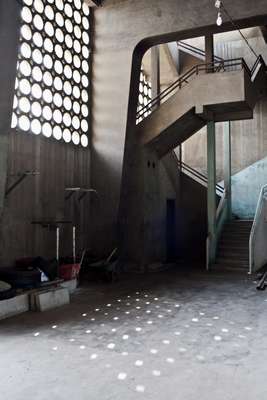 Underneath the football stands at Ferroviário de Maputo