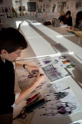 Students at work at the Royal Academy of Fine Arts, Antwerp