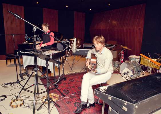 In the ‘playing room’, full of acoustic and electronic instruments