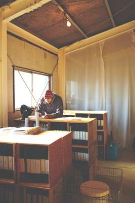 A designer at work at the former sandwich factory